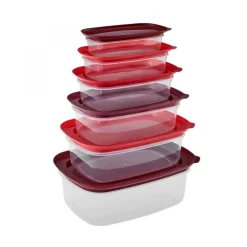 Sale Vicks Velvet 6-Piece Storage Container, Red Storage Containers