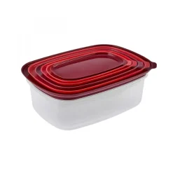 Sale Vicks Velvet 6-Piece Storage Container, Red Storage Containers