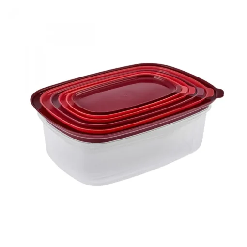 Sale Vicks Velvet 6-Piece Storage Container, Red Storage Containers
