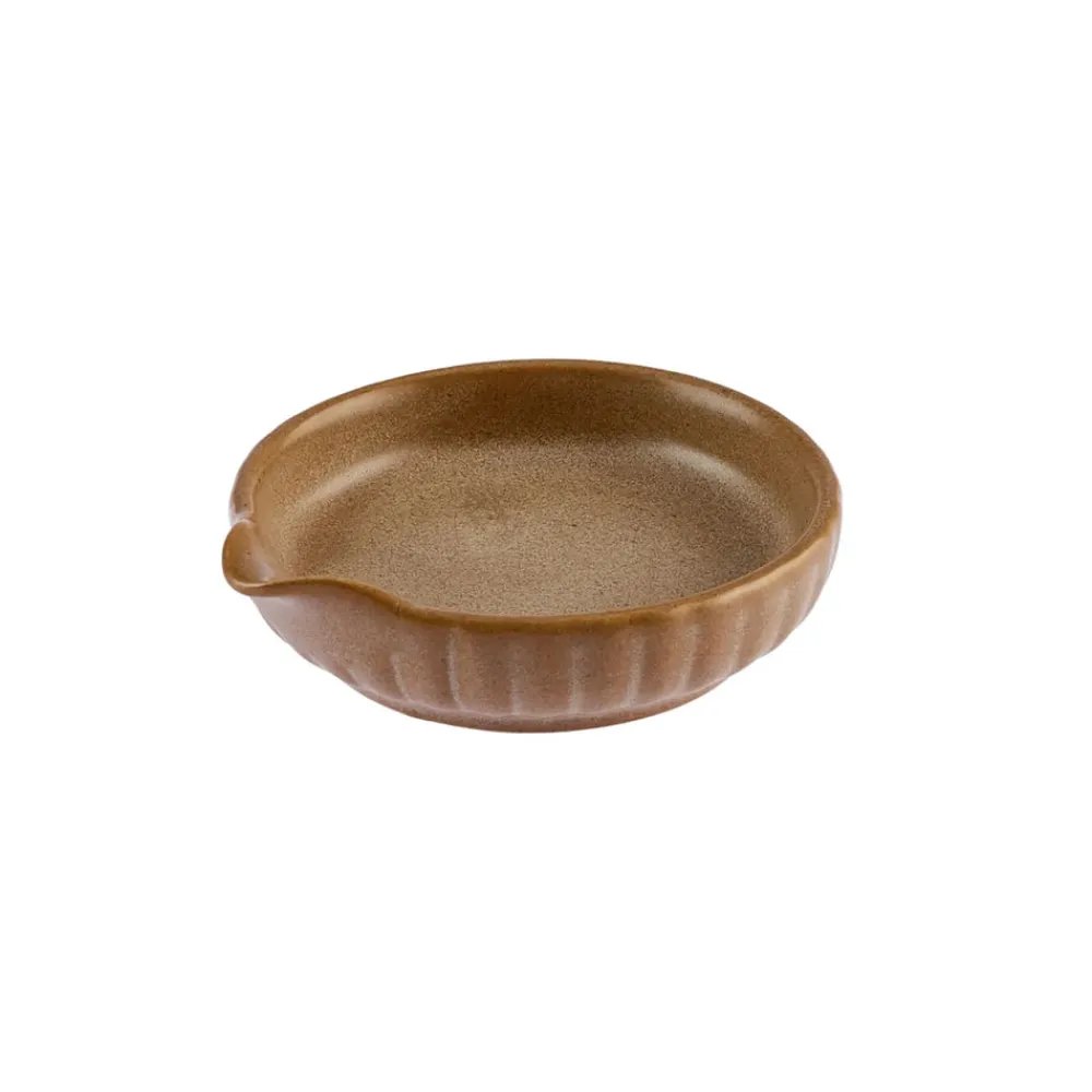 Hot Vintage Stoneware Sauce Bowl, 8cm, Brown Bowls