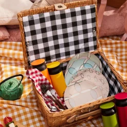 Discount Wicker Picnic Basket, 40cm, Brown Multi Storage Containers