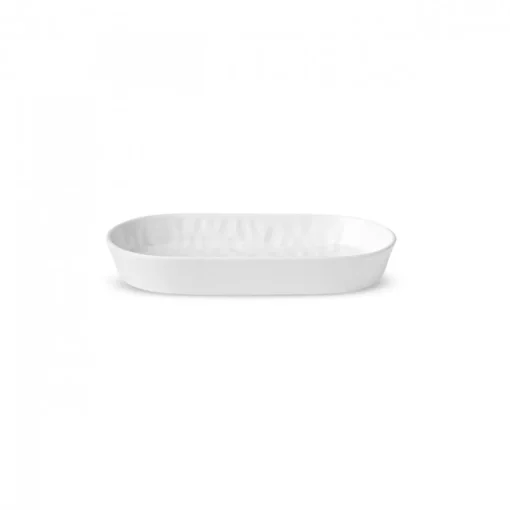 x by Refika Bembeyaz Bone China Oval Serving Platter, 18cm, White Serving Platters