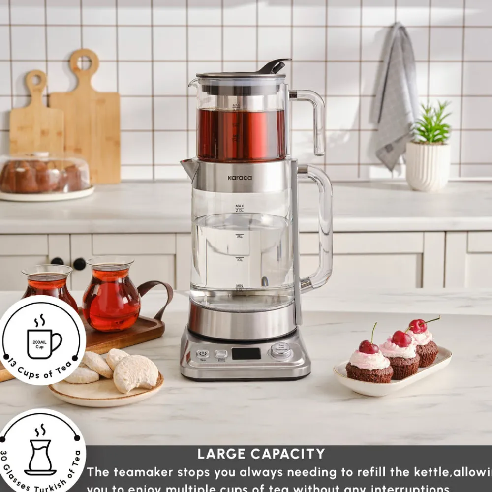 Sale x by Refika XL Glass Tea Maker and Kettle, 2200W, 2,8L, Tea Machines