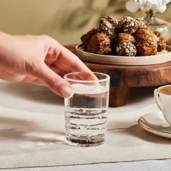 New Yaren 6-Piece Glass Small Water Glass Set for 6 People, 115ml, Transparent Coffee Glasses