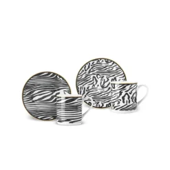 Online Zebra In Savanna 4-Piece Espresso Turkish Coffee Cup Set for 2 People Espresso & Turkish Coffee Cup Sets