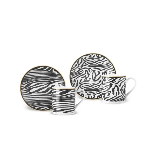 Online Zebra In Savanna 4-Piece Espresso Turkish Coffee Cup Set for 2 People Espresso & Turkish Coffee Cup Sets