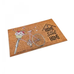 Best Kasmir Rugs 7/24 Bicycle Decorative Door Mat, 45cmx75cm, Multi Door Mats