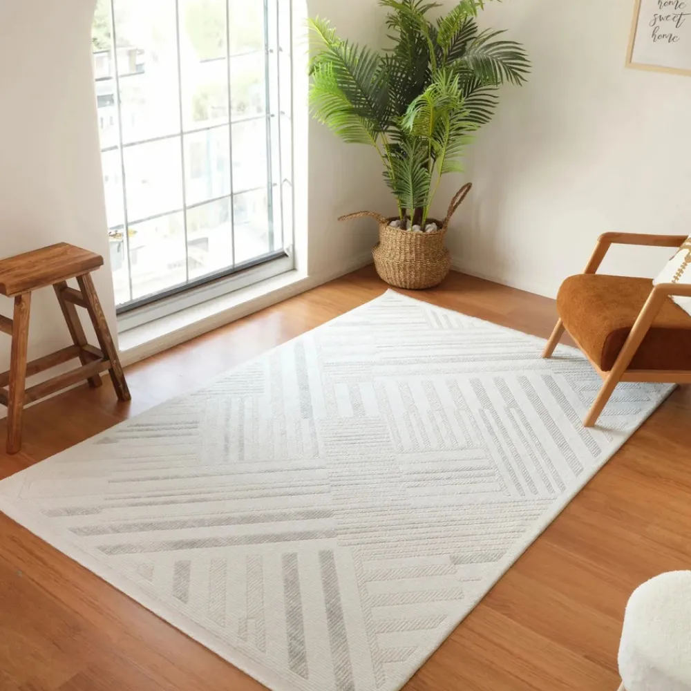 Best Kasmir Rugs 7/24 Elegante Lumina Rug, 160cmx230cm, Grey Modern Rugs