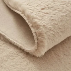 Outlet Kasmir Rugs 7/24 Premium Faux Fur Rug, 80cmx150cm, Beige Faux Fur Rugs