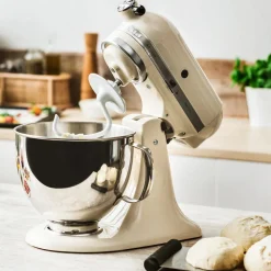 New KitchenAid Artisan Tilt-Head Stand Mixer, 4.8L, 300W, Almond Cream Stand Mixers