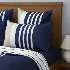 Clearance Nautica Home Aport 100% Cotton Duvet Cover Set, King, 230cmx220cm, Navy Blue Duvet Cover Sets