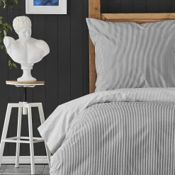 Outlet Nautica Home Darya 100% Turkish Cotton Duvet Cover Set, King, 230cmx220cm, Grey Duvet Cover Sets