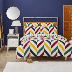 Outlet Nautica Home Herring 100% Cotton Duvet Cover Set, Single, 140cmx200cm, White Multi Duvet Cover Sets