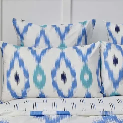 New Nautica Home Ikat 100% Cotton Duvet Cover Set, Single, 140cmx200cm, White Blue Duvet Cover Sets