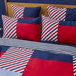 Discount Nautica Home Morris 100% Cotton Duvet Cover Set, King, 230cmx220cm, Navy Blue Multi Duvet Cover Sets