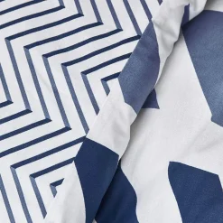 Best Nautica Home Orion 100% Turkish Cotton Duvet Cover Set, Single, 140cmx200cm, Navy Blue White Duvet Cover Sets