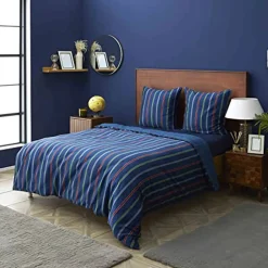 Online Nautica Home Ray 100% Cotton Duvet Cover Set, Double, 200cmx200cm, Navy Blue Multi Duvet Cover Sets