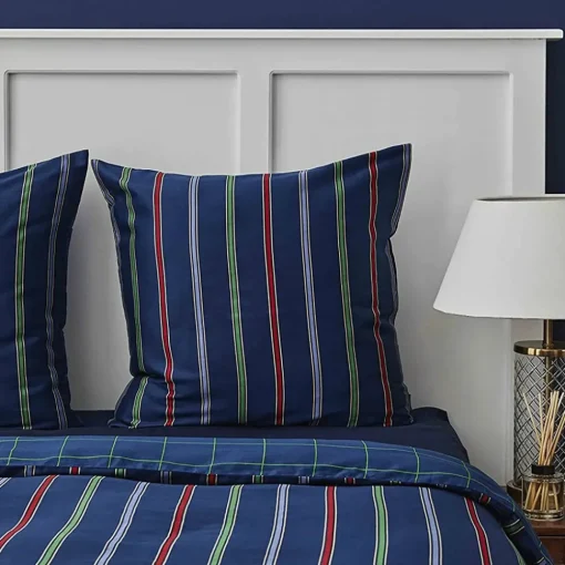 Discount Nautica Home Ray 100% Cotton Duvet Cover Set, King, 230cmx220cm, Navy Blue Multi Duvet Cover Sets