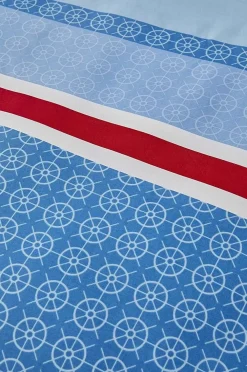 Discount Nautica Home Spinning 100% Turkish Cotton Duvet Cover Set, Single, 140cmx200cm, Blue Multi Duvet Cover Sets