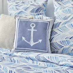 Discount Nautica Home Wave 100% Turkish Cotton Duvet Cover Set, Single, 140cmx200cm, Blue White Duvet Cover Sets