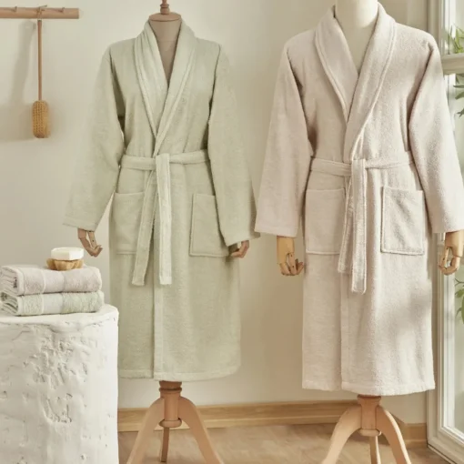 Hot Sarah Anderson Alven 4-Piece Family Bathroom Set, Green-Beige Bathrobes