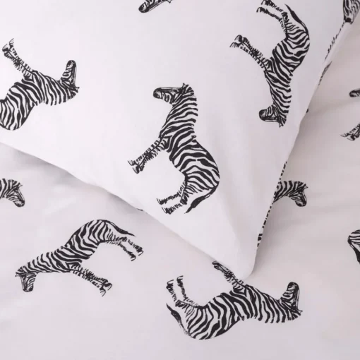 Sale Sarah Anderson Zebra 100% Turkish Cotton Duvet Cover Set, Double, Multi Duvet Cover Sets