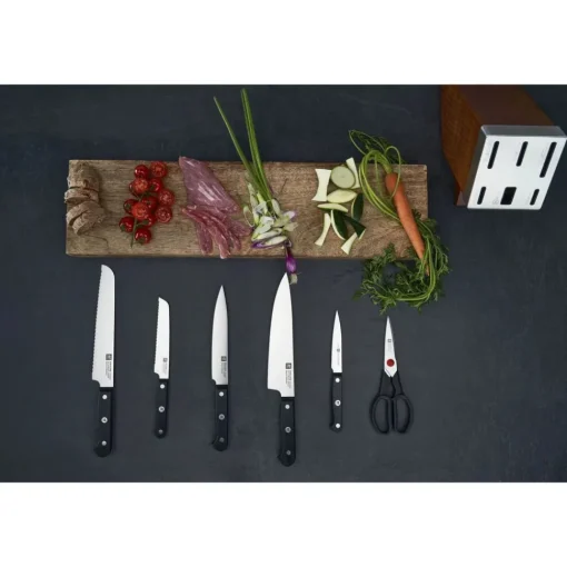 Sale Zwilling Gourmet 7 Piece Knife Block Set with KiS technology, Black Knife Sets