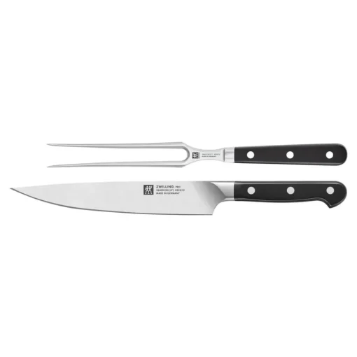 Outlet Zwilling Pro 2 Piece Knife Set, Black Silver Knife Sets